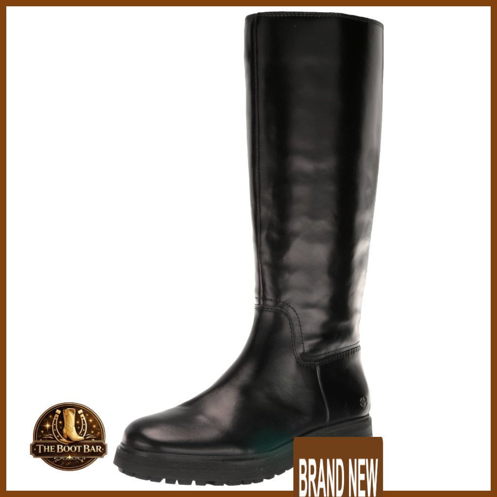 Leather Knee-High Lug Boots Elegant Minimal Chic Retro Y2k Style